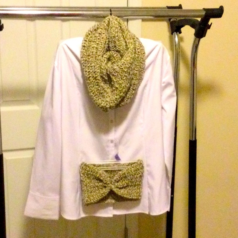 Brand New Hand Crochet Cowl & Ear Warmers